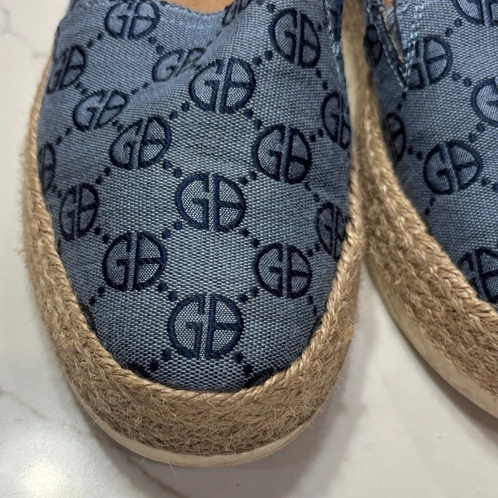 Giani Bernini Blue Monogram Canvas Espadrilles